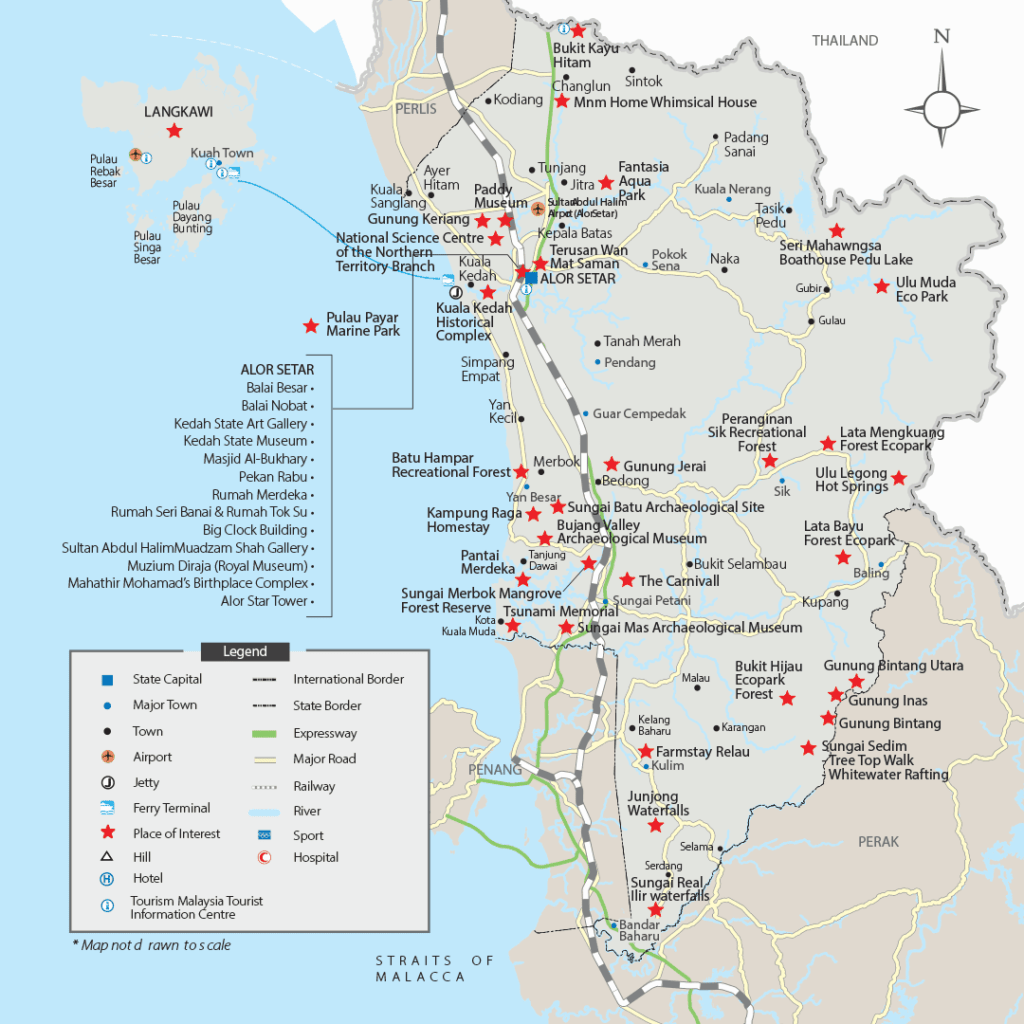 kedah tourist map